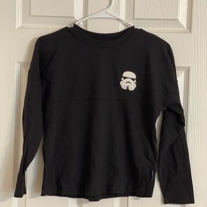 Disney Black White Star Wars Long Sleeve Spirit Jersey Kid’s Large